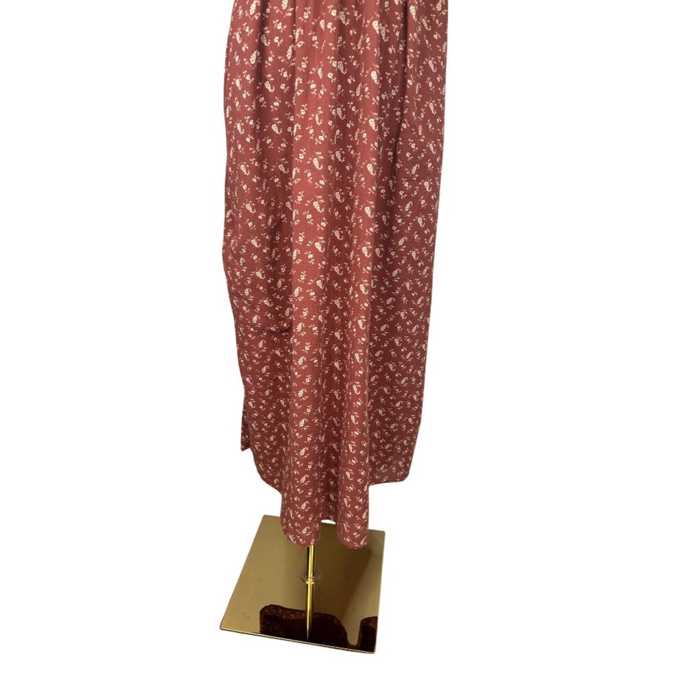 NWT Treasure & Bond L Rust/Mauve Floral Maxi Dress Adjustable Straps Open Back - Picture 8 of 16